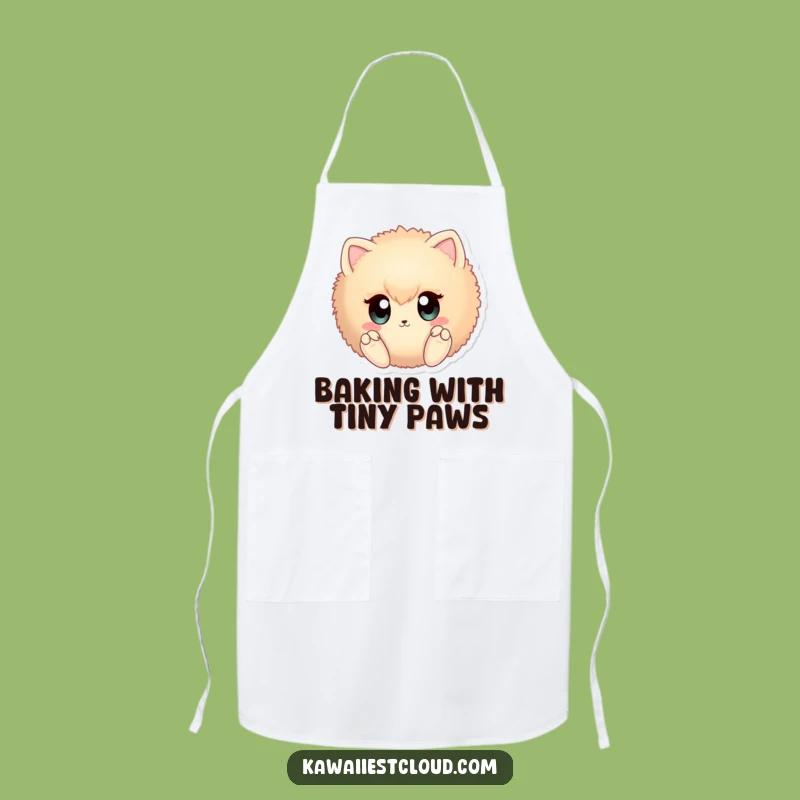 Funny Chef Fuzzy Sphere Apron: Cute Paws Design, Hilarious Humorous Gift for Bakers