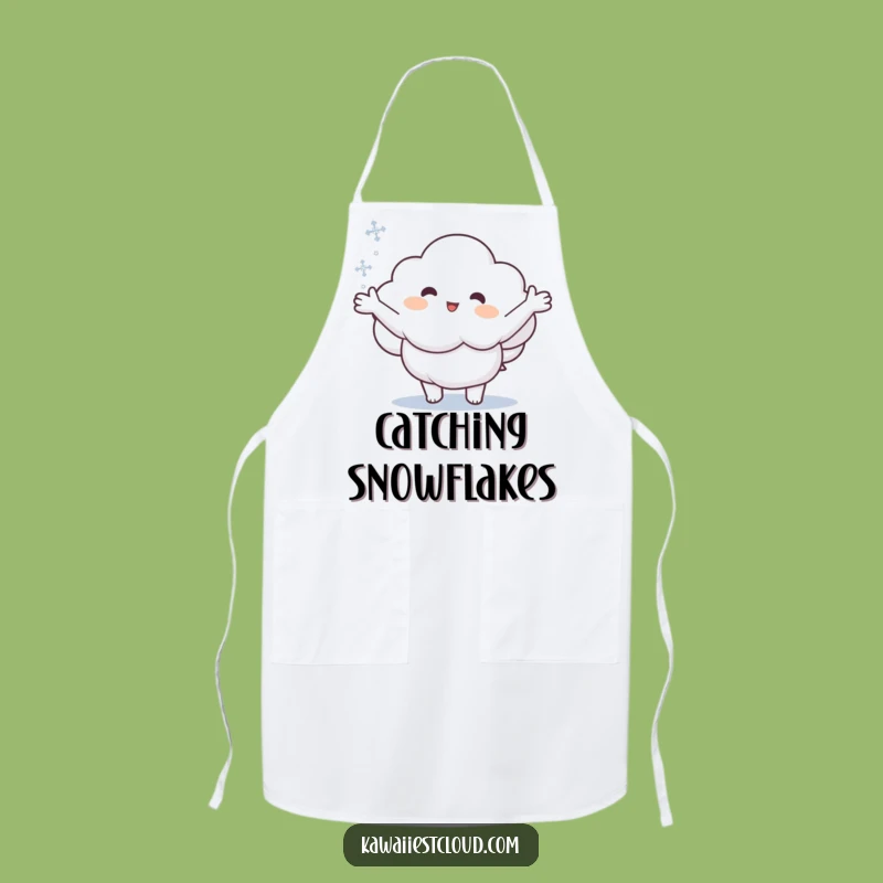 Funny Cloud Catching Snowflake Apron - Winter Kitchen Fun
