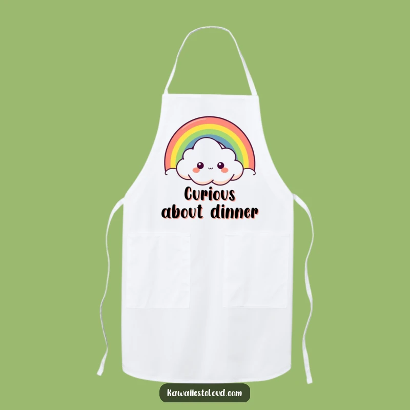 Funny Curious Cloud Apron - Peek-a-Boo Rainbow Kitchen Fun