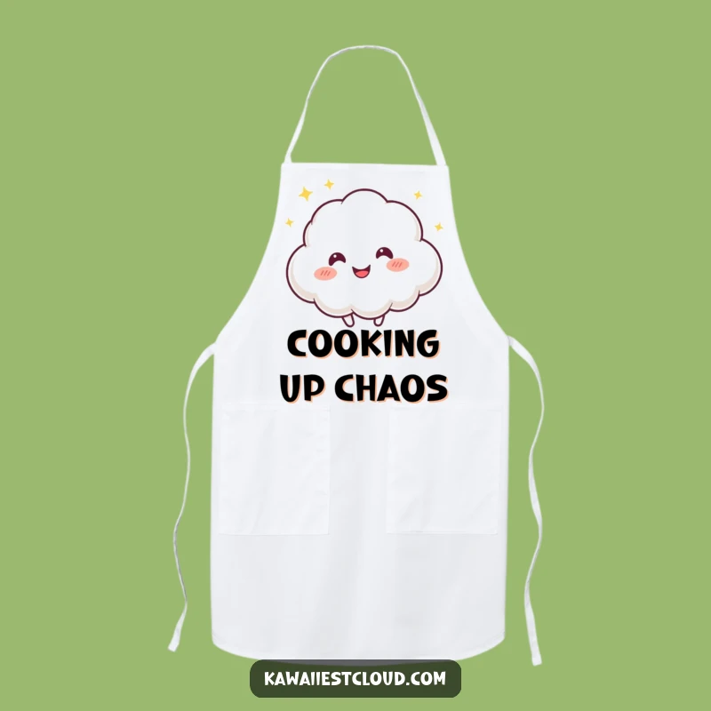 Funny Playful Cloud Apron, Mischievous Chef Character, Kitchen Fun Gift