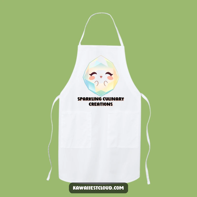 Funny Chef Gem Apron: Sparkling Light Kitchen Design, Chic Humorous Gift for Cooks