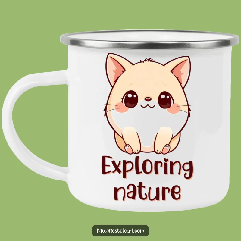 Funny Plump Creature Camping Mug: Outdoor Fun with Curious Eyes, Great Gift