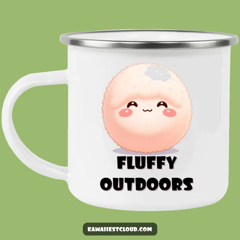 Funny Fluffy Sphere Camping Mug: Bashful Sips, Cozy Comfort, Outdoor Gift