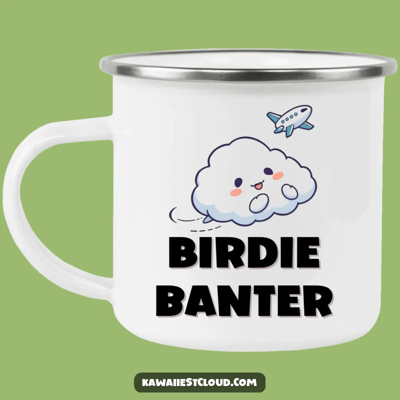 Funny Mischievous Cloud Bird Camping Mug: Tickle Outdoor Cup, Perfect Humorous Adventure Gift
