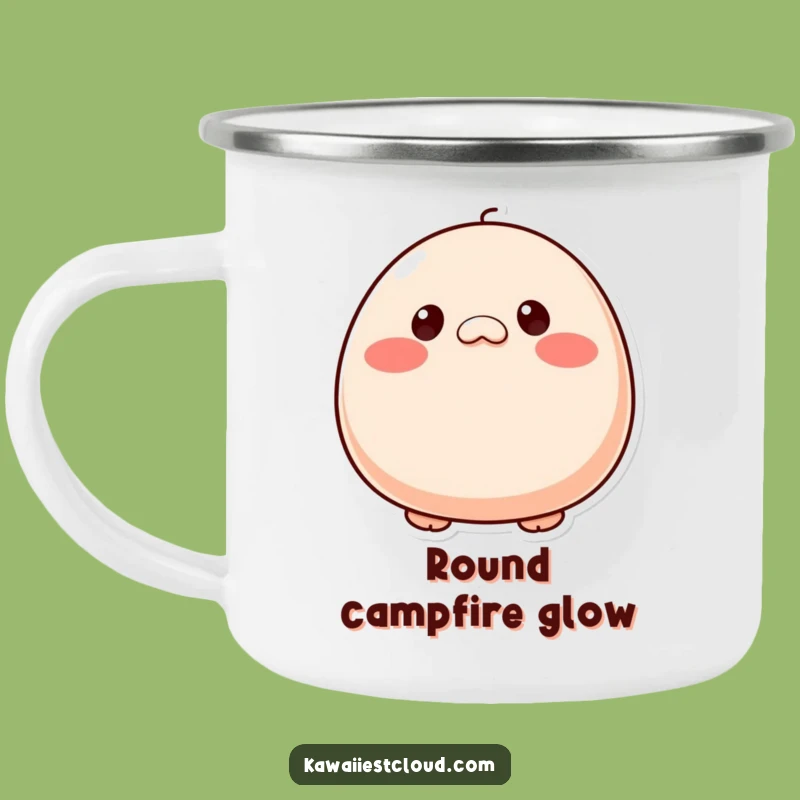Funny Adventure Character Camping Mug - Plump, Button Eyes, Outdoor Fun Gift
