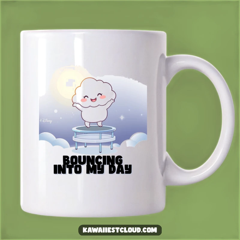 Funny Cloud Bouncing on Moonlight Trampoline Mug: The Perfect Whimsical Gift