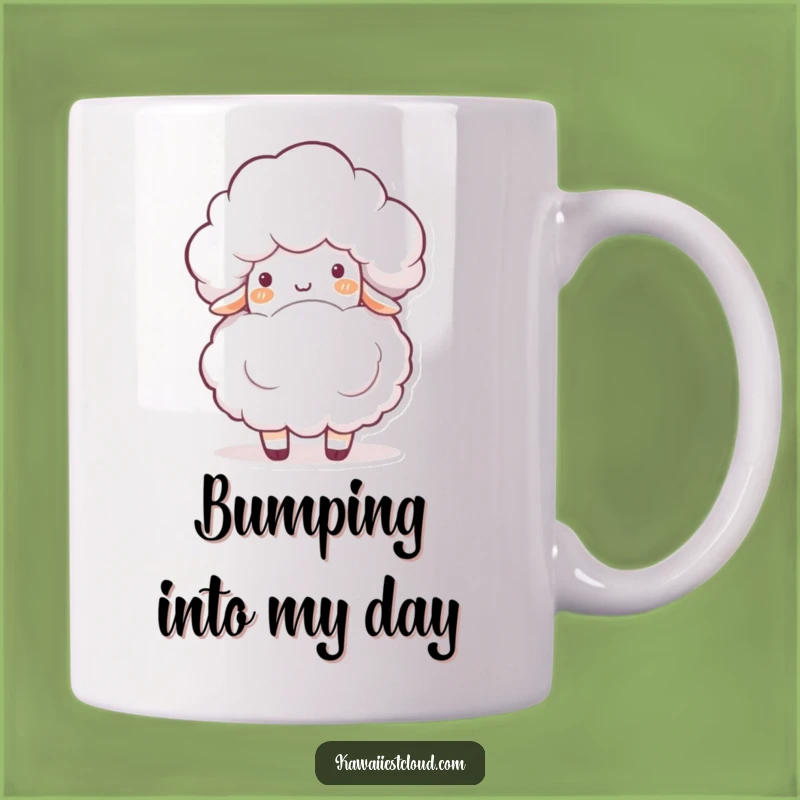 Funny Cloud Sheep Bump Mug - Playful Encounter, Perfect Funny Gift!