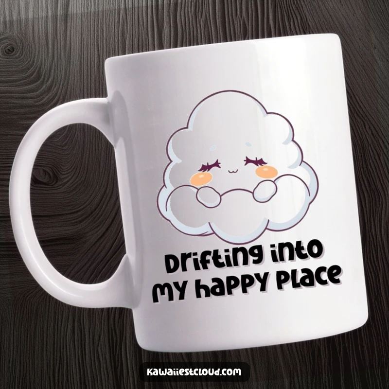 Funny Mug: A dreamy cloud character floats peacefully with closed eyes, symbolizing tranquility and relaxation.