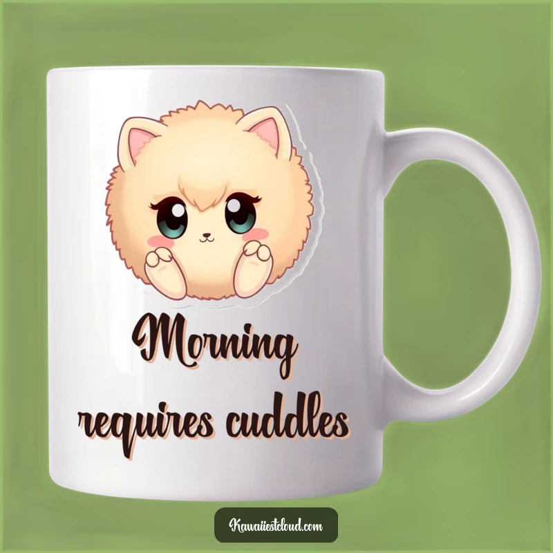 Funny Fuzzy Sphere Mug: Curious Eyes Design, Adorable Humorous Gift for Pet Lovers