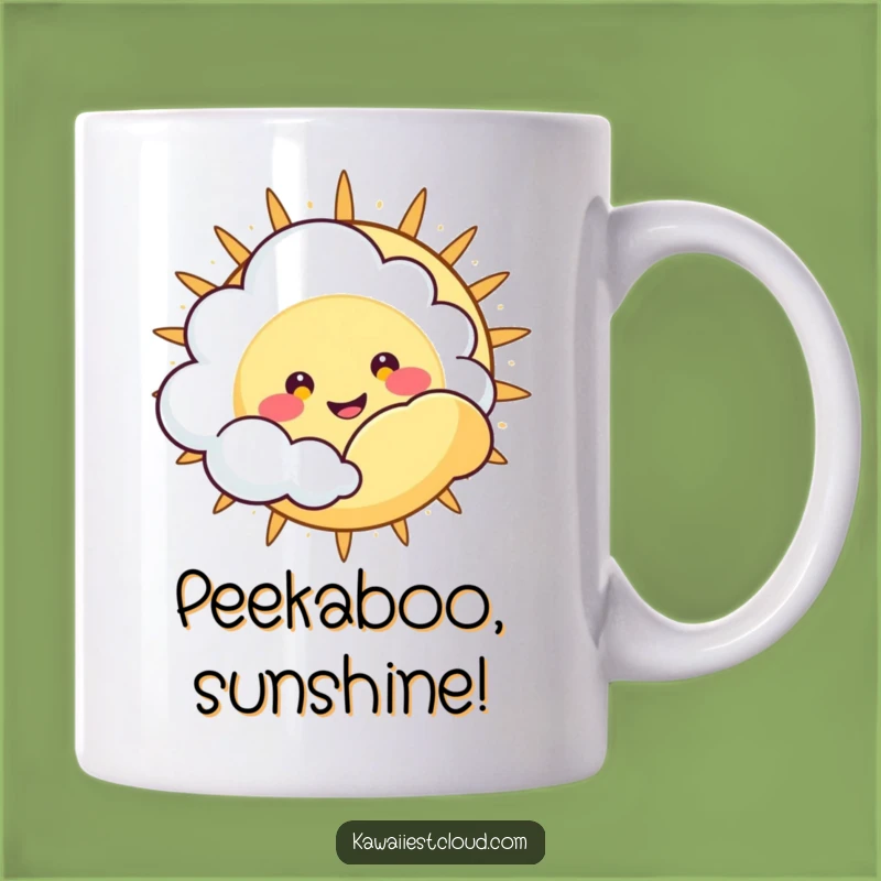 Funny Peek-a-Boo Cloud Mug: Happy Grinning Character, Perfect Funny Gift