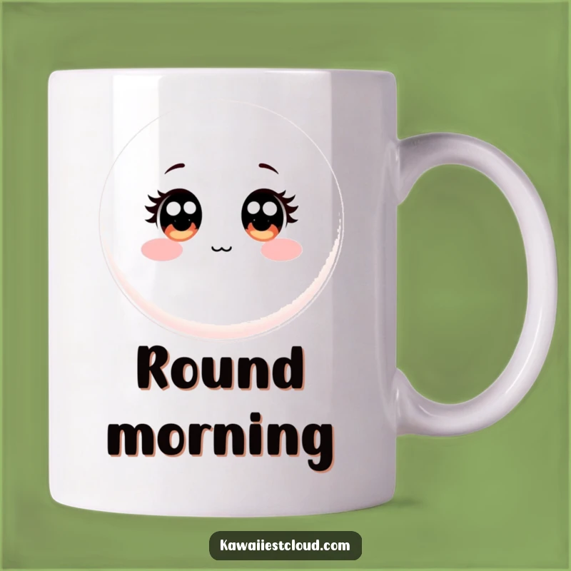 Funny Round Object Mug: Innocent Gaze, Smooth Design, Perfect Funny Gift