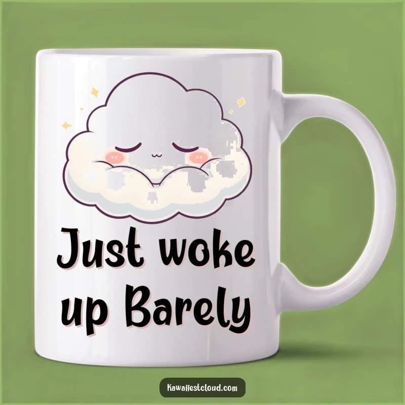 Funny Sleepy Cloud Mug Gift: Peaceful Drifting Character Art