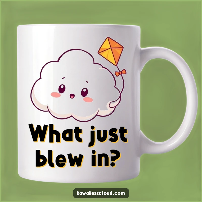 Funny Surprised Cloud Kite Mug - Whimsical Interaction, Perfect Funny Gift!