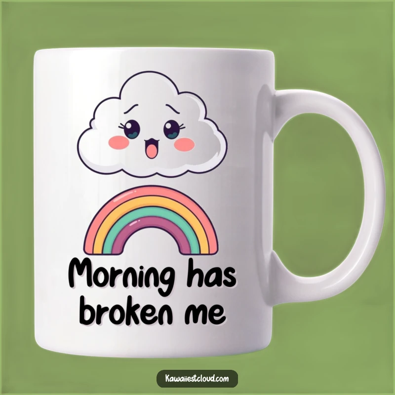 Funny Surprised Cloud Peeking Rainbow Mug - Hilarious Weather Gift for a Laugh