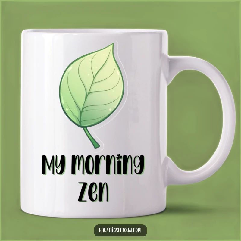 Elegant Leaf Funny Mug: Artistic Curve Design, Perfect Humorous Gift for Nature Lovers
