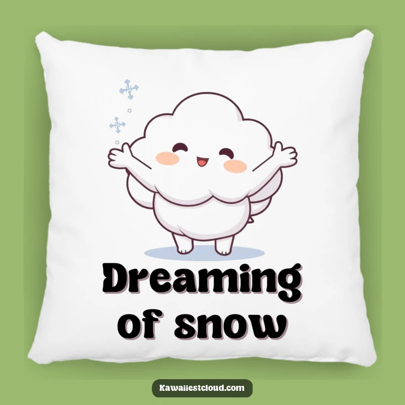 Funny Cloud Catching Snowflake Pillow - Cozy Winter Accent