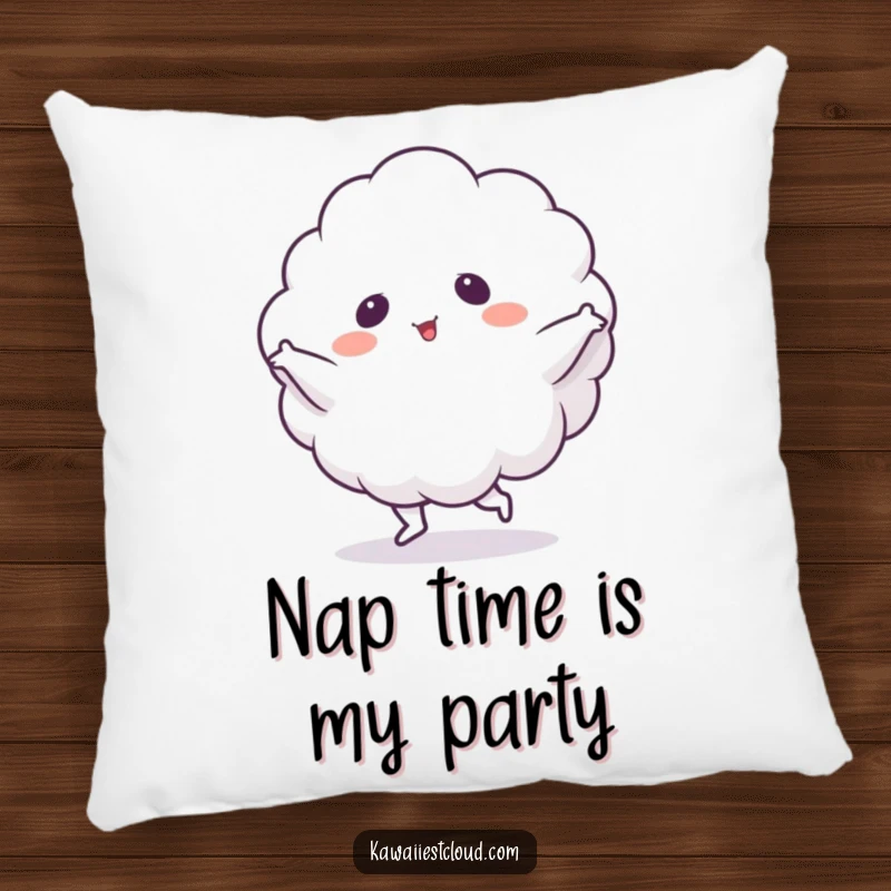 Funny Pillow: A soft cushion featuring a cloud character in a comical, full-body silly dance pose.