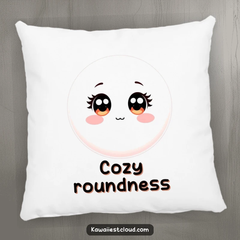 Funny Pillow: A plush, round object with large, innocent eyes, offering comfort and a sweet, wide-eyed expression.