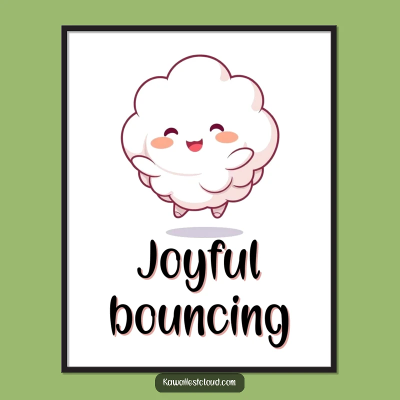 Funny Bouncing Cloud Digital Art: Cheerful Download, Delightful Humorous Gift