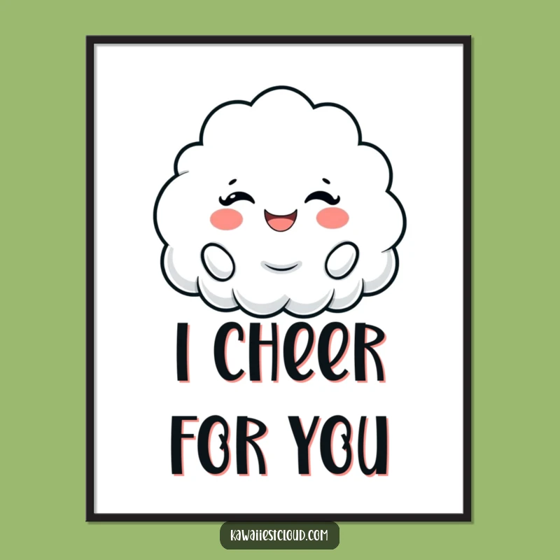 Funny Cheering Cloud Digital Art: Instant Joyful Smiles for Your Walls!