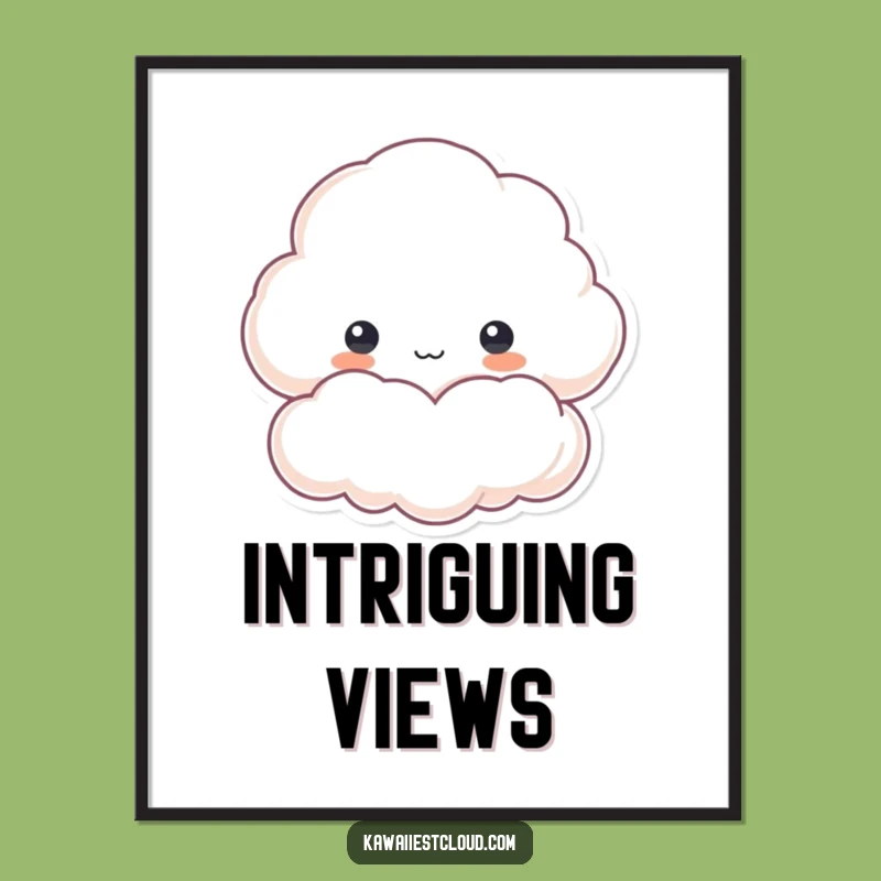 Funny Cloud Peek Digital Art: Printable Character Decor for Intriguing Homes