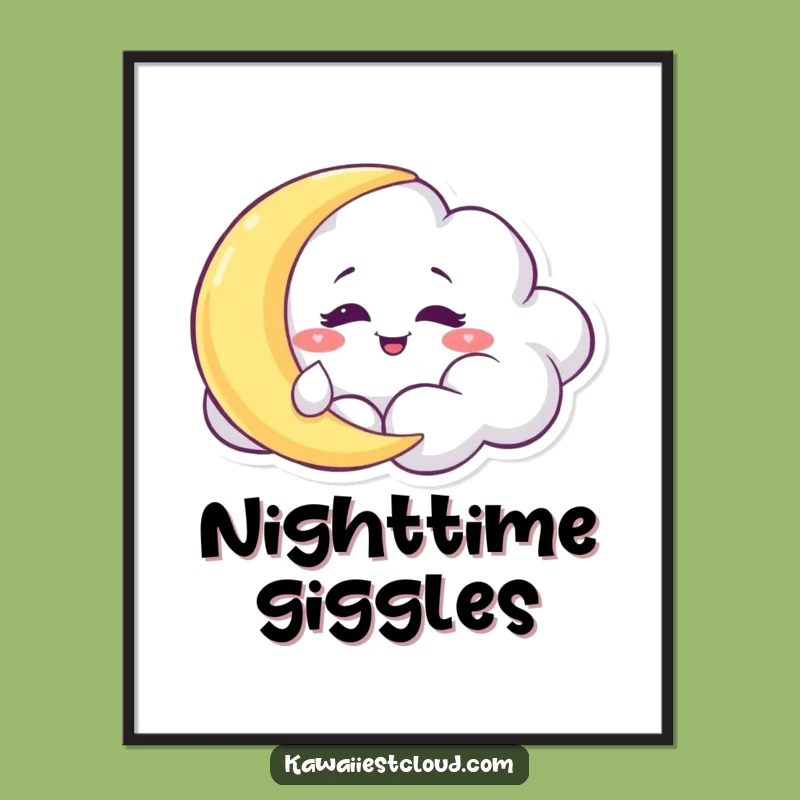 Funny Mischief Cloud Digital Art: Playful Night Sky for Your Walls Gift