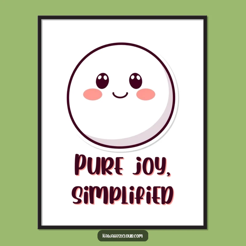 Funny Rounded Character Digital Art: Smile Decor, Instant Cheerful Funny Gift