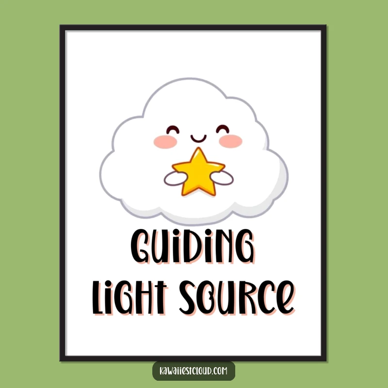 Funny Star Cloud Digital Art: Hopeful Offering, Instant Funny Gift Download