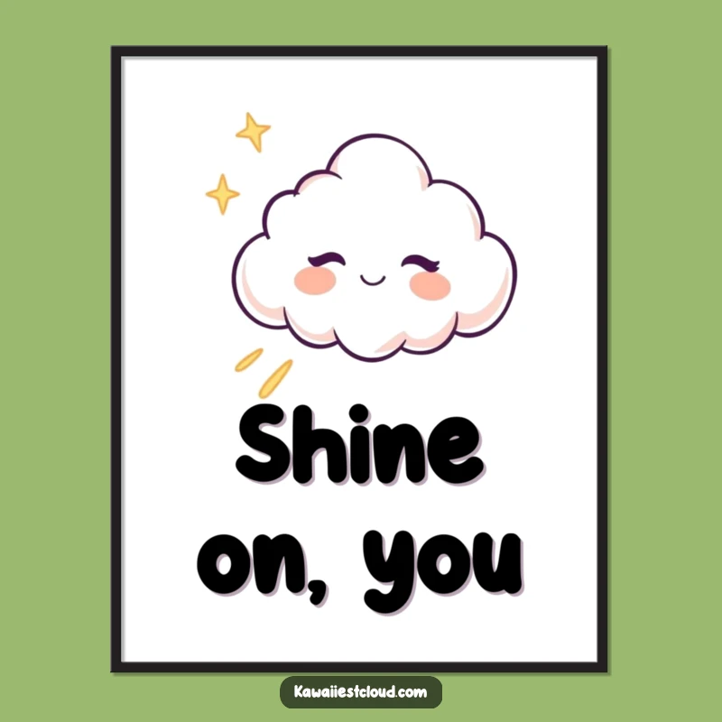 Funny Winking Cloud Digital Art - Instant Magic, Hilarious Gift Download