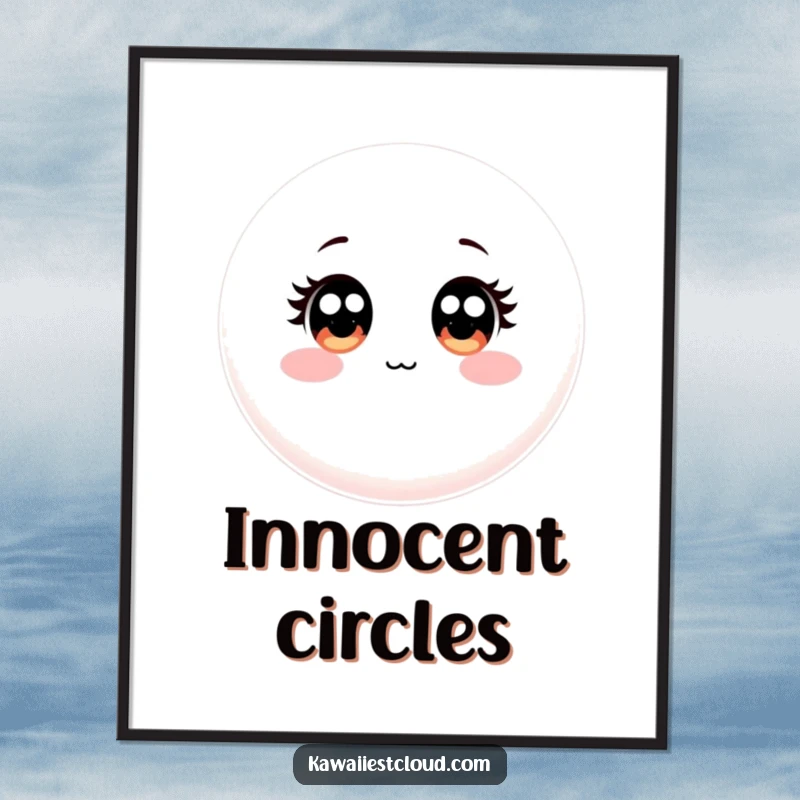 Funny Digital Art: A perfectly round, smooth character with large, innocent eyes, conveying a peaceful and humorous vibe.