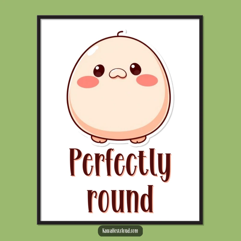 Funny Plump Character Digital Art - Button Eyes, Rosy Cheeks, Instant Cuteness Gift