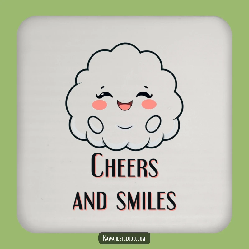 Funny Cheering Cloud Coaster: Protect Surfaces with Fluffy Smiles!