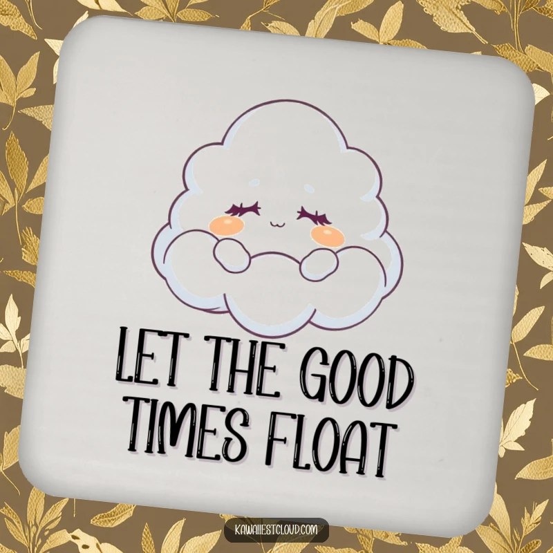 Funny Coaster: A dreamy cloud character floats peacefully with closed eyes, adding a touch of serenity to any surface.