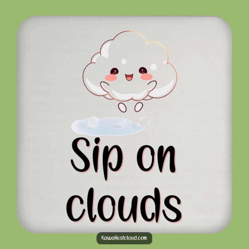 Funny Joyful Cloud Coaster: Ethereal Bounce for Hilarious Drink Protection