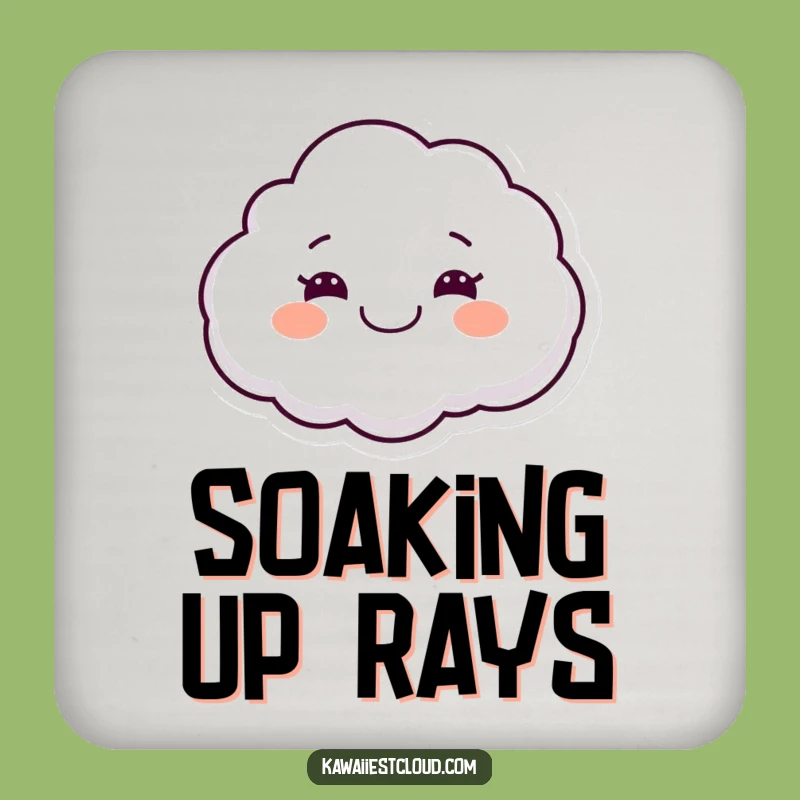 Funny Smiling Cloud Coaster, Joyful Floating Character Decor, Protect Surface