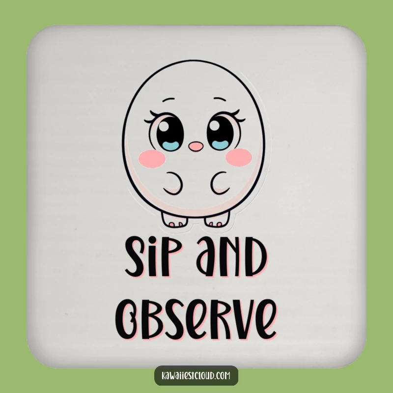 Funny Ovular Character Coaster Set: Innocent Eyes Protection, Chic Funny Gift
