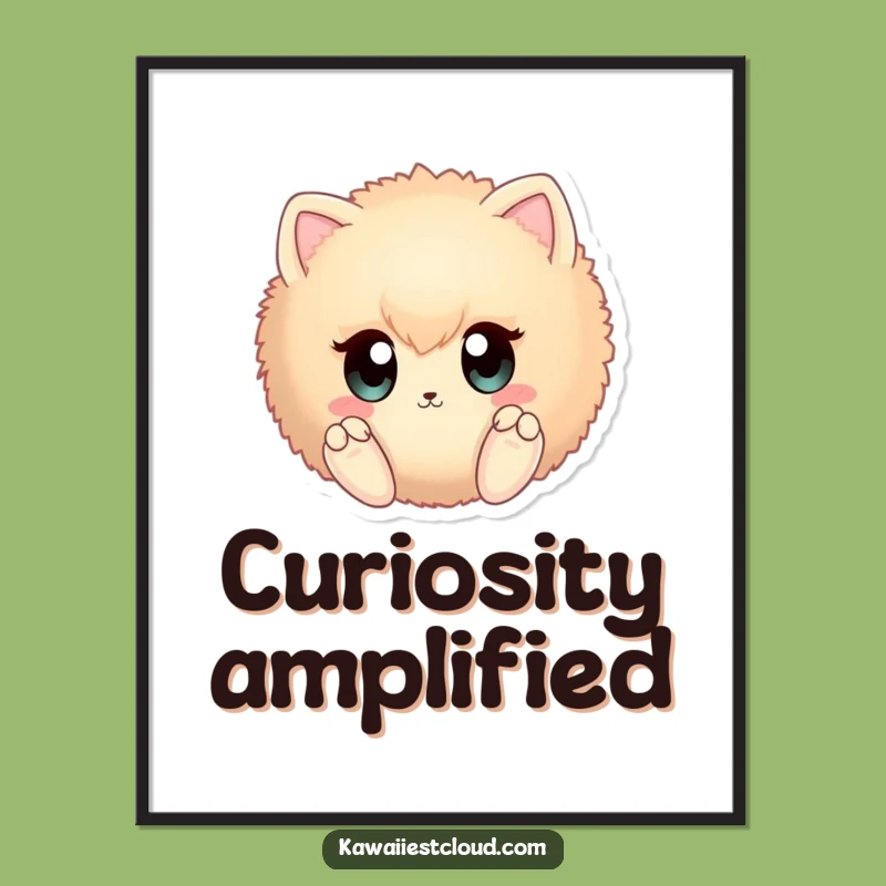 Funny Fuzzy Sphere Poster: Curious Eyes Art, Adorable Humorous Gift for Wall Decor