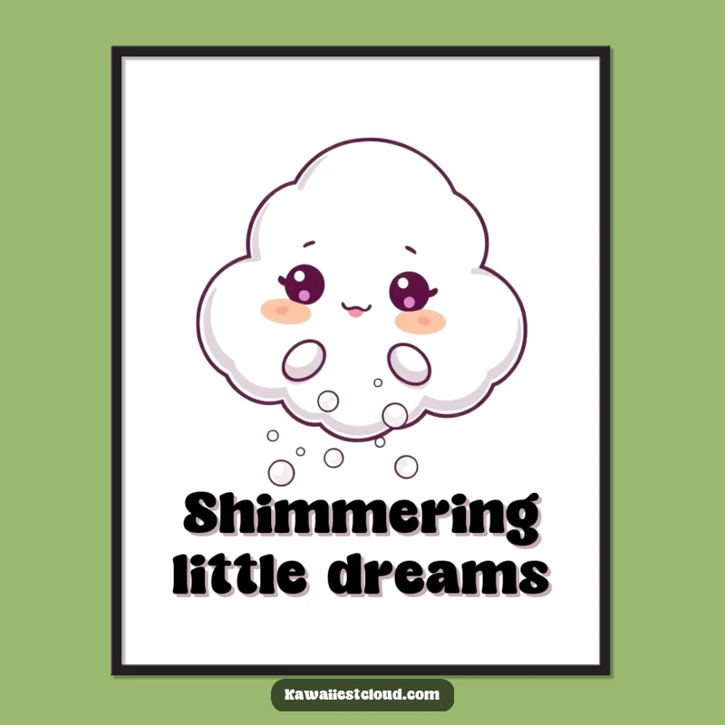 Funny Cloud Bubble Poster - Shimmering Art, Great Funny Gift!