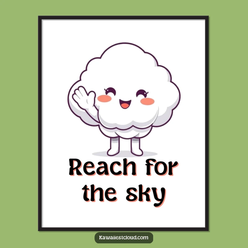 Funny Cloud High-Five Poster: Uplifting Wall Art Gift Idea