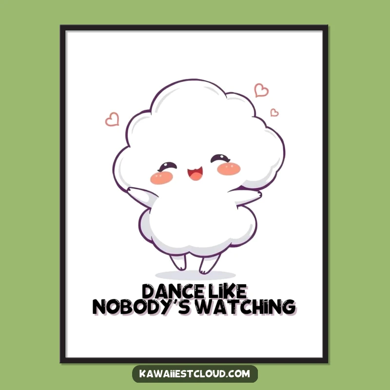 Funny Delighted Cloud Poster - Joyful Art, Whimsical Wall Decor Gift