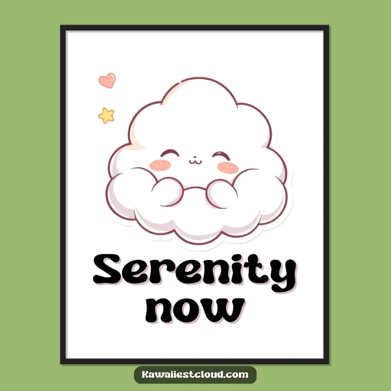Funny Dreaming Cloud Poster - Serene Floating Art, Great Funny Gift!