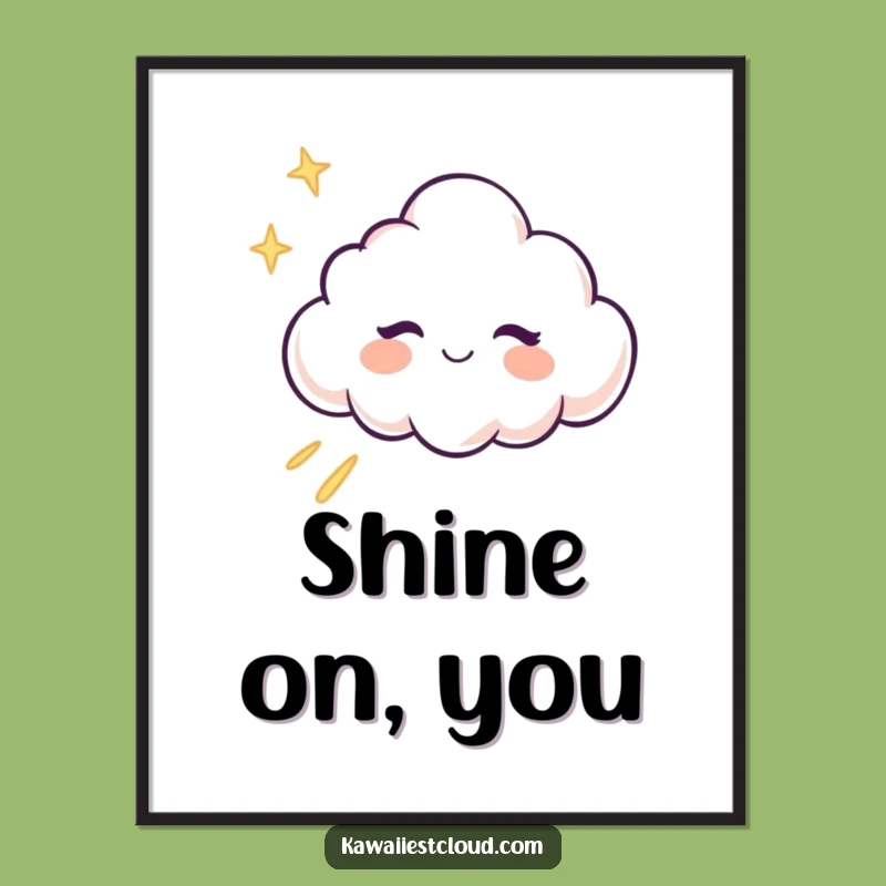 Funny Winking Cloud Poster - Magical Art, Whimsical Wall Decor Gift