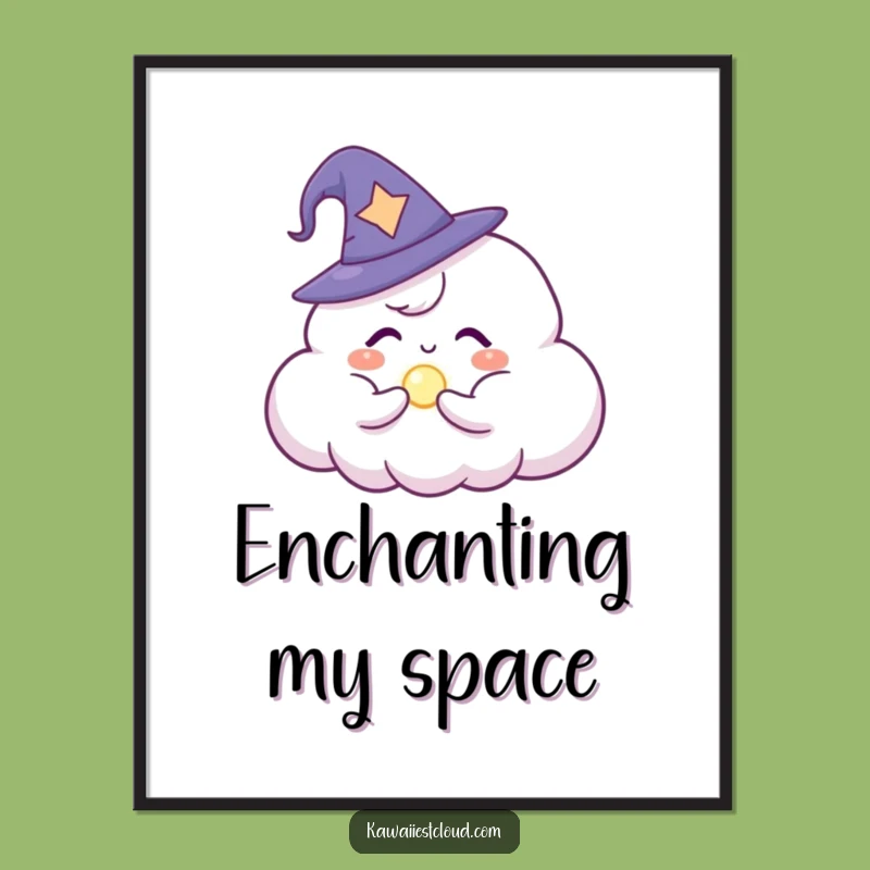 Funny Wizard Cloud Orb Poster: Enchanting Wall Art Gift Idea