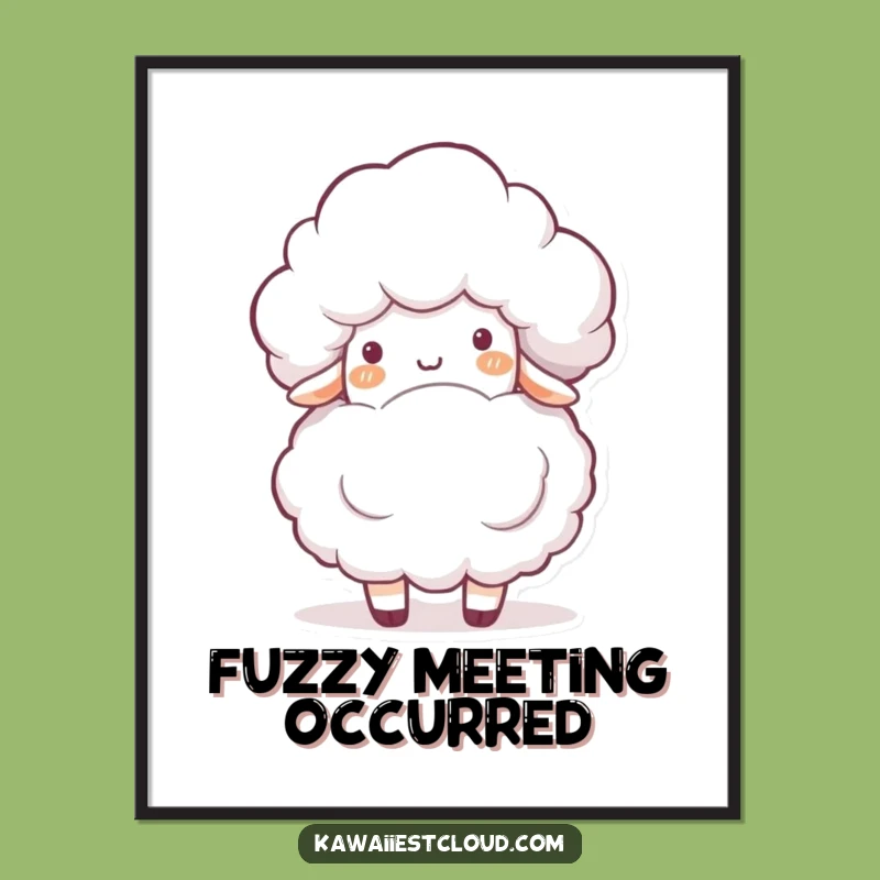 Funny Cloud Sheep Poster - Gentle Bump Art, Great Funny Gift!