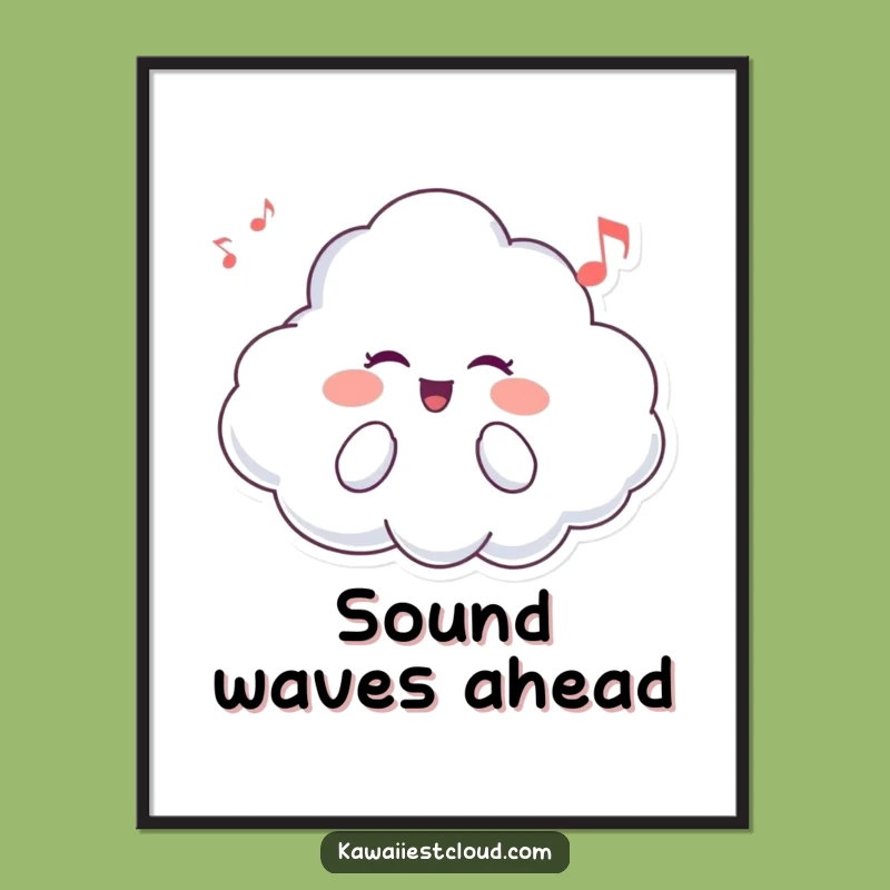 Funny Cloud Singer Poster: Wall Art That Sings with Joy Gift