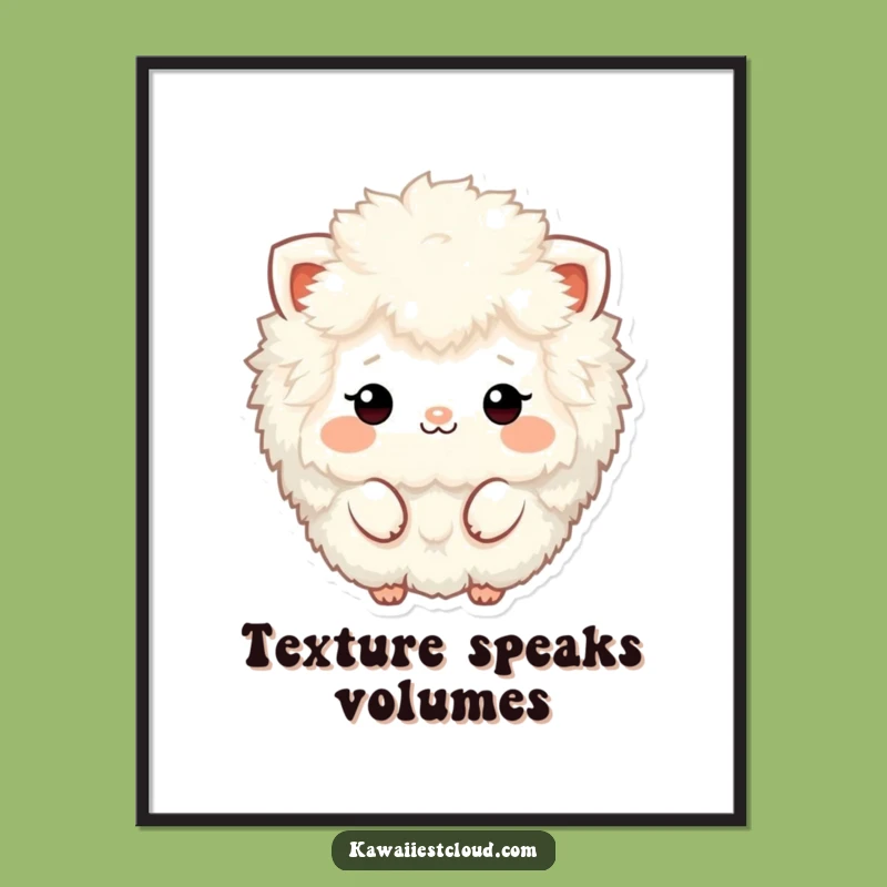 Funny Fluffy Character Poster: Minimalist Art Print, Chic Home Decor Funny Gift