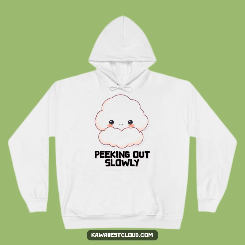 Funny Cloud Peek Hoodie: Cozy Character Wear for Curious Comfort