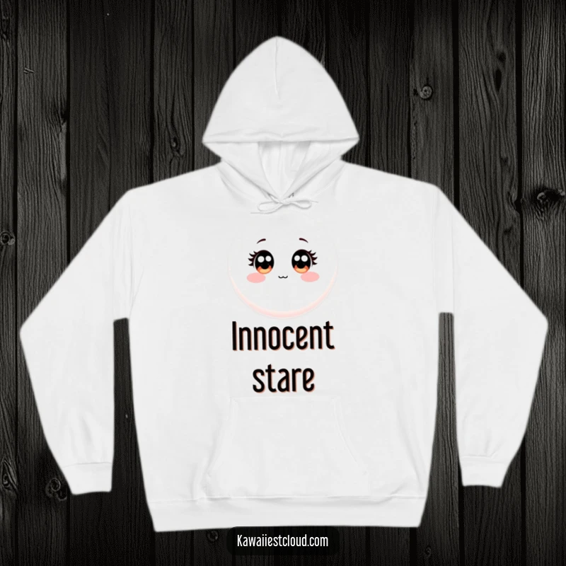 Funny Hoodie: A perfectly smooth, round object with large, innocent eyes, offering warmth and a touch of sweet simplicity.