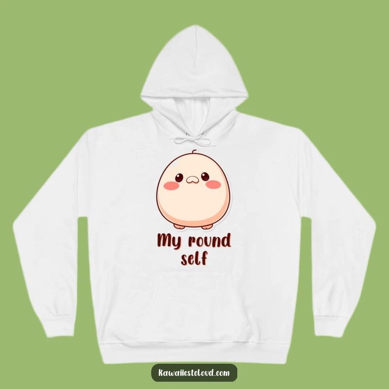 Funny Cozy Plump Character Hoodie - Button Eyes, Rosy Cheeks, Warm Gift