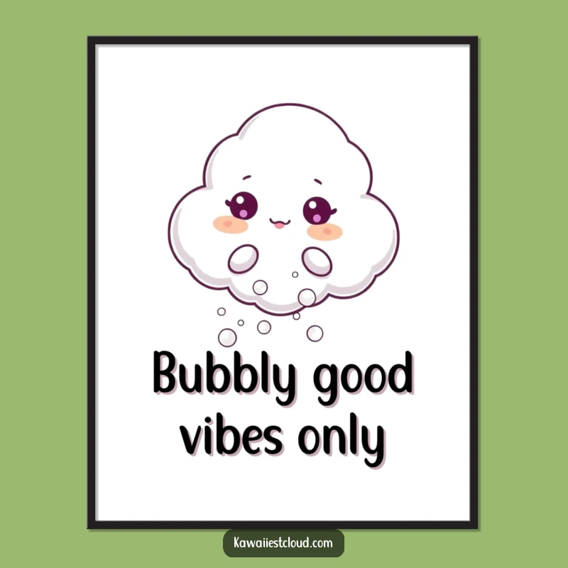 Funny Free Printable Wall Art: Bubbles Cloud, Cheerful Decor, Downloadable Gift!